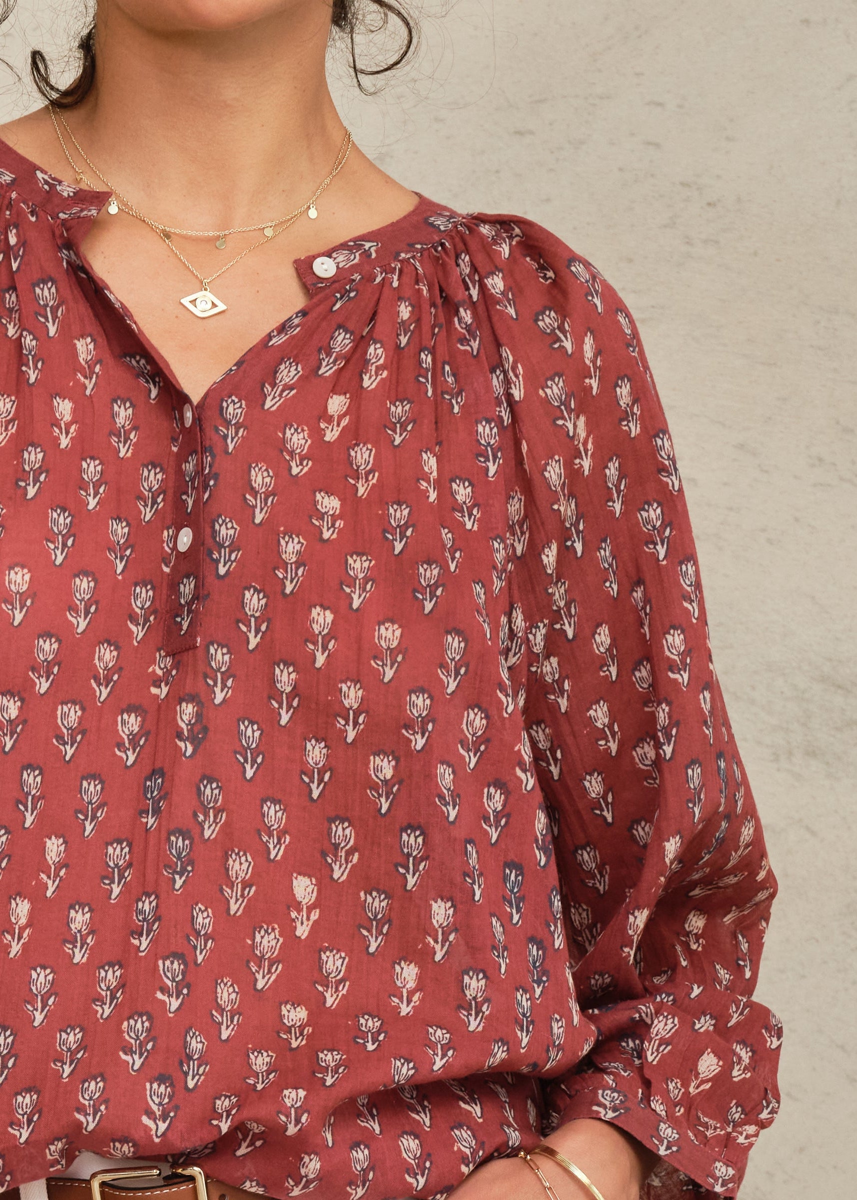 Ari Long Sleeve Top - Berry