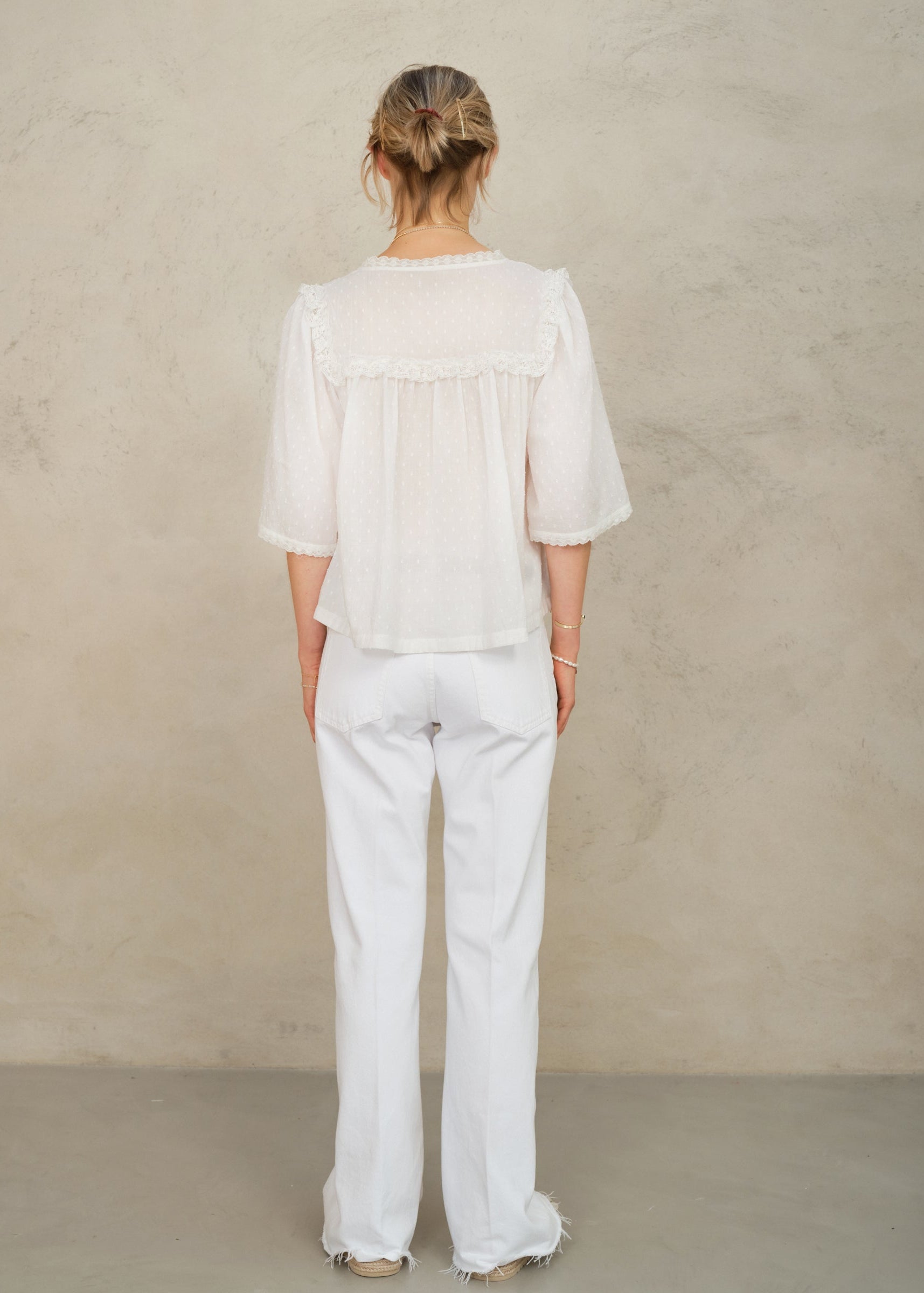 Brea Frill Top - Ivory