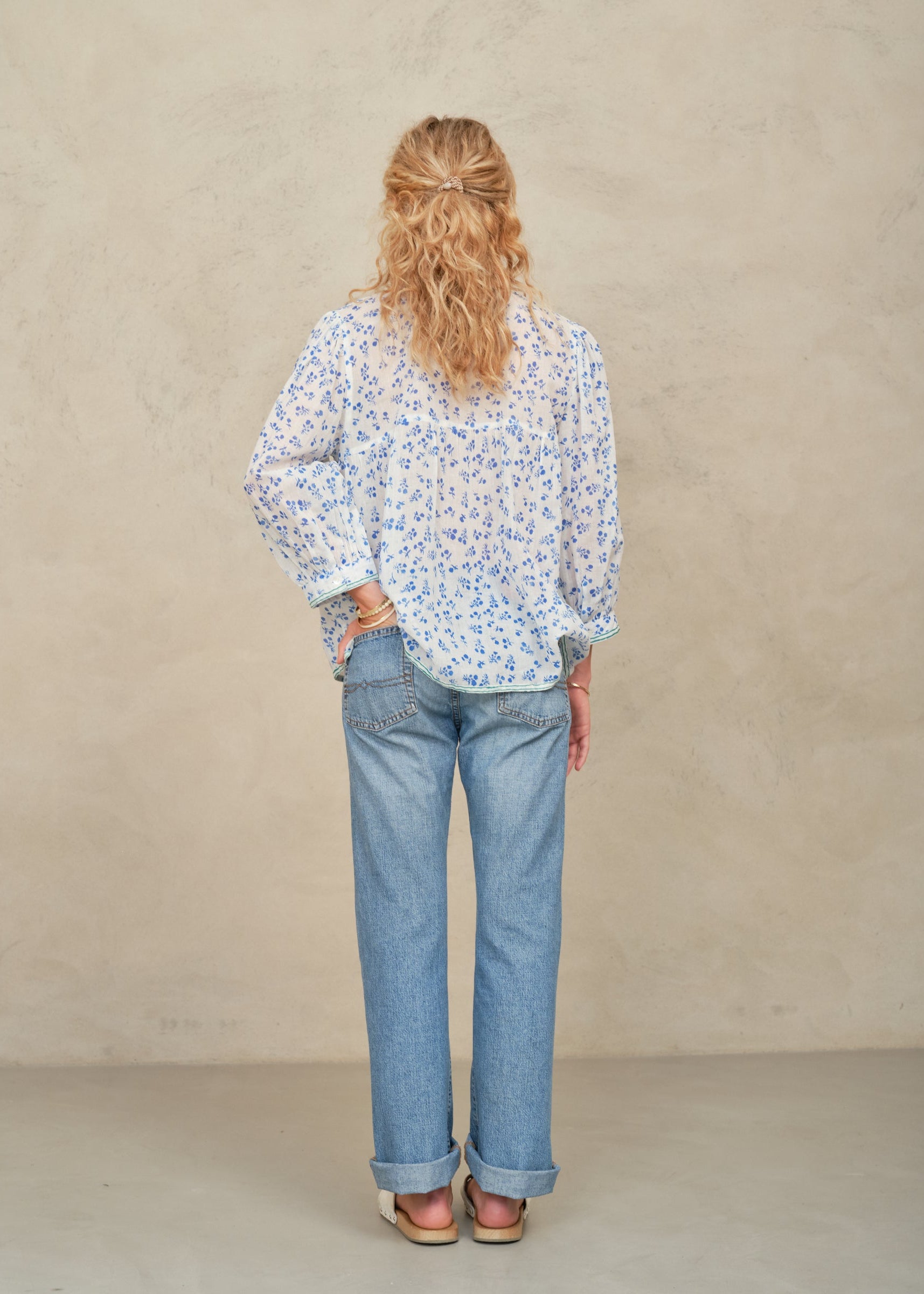 Edie Long Sleeve Top - Blue