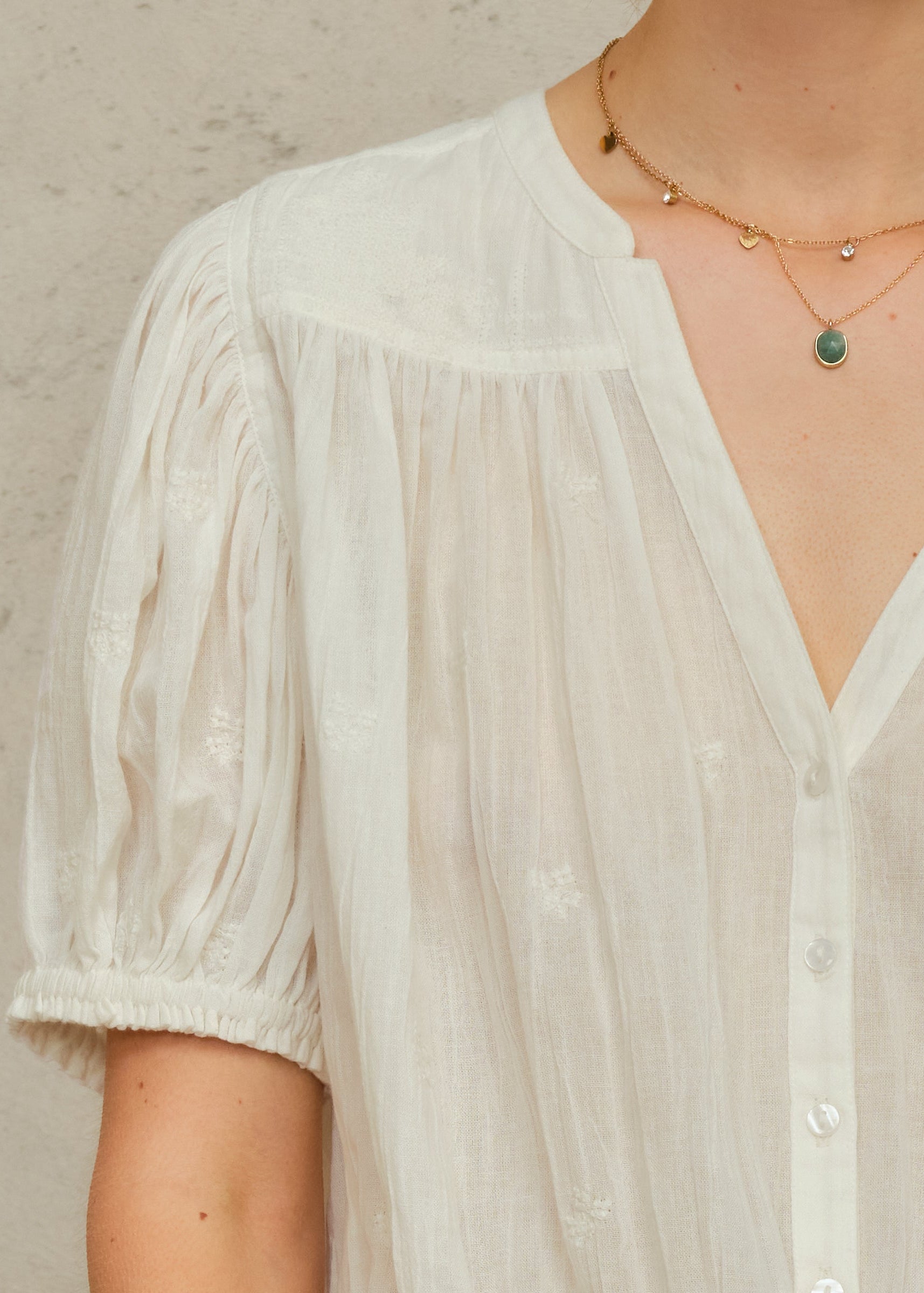 Harlie Short Sleeve Top - Ivory