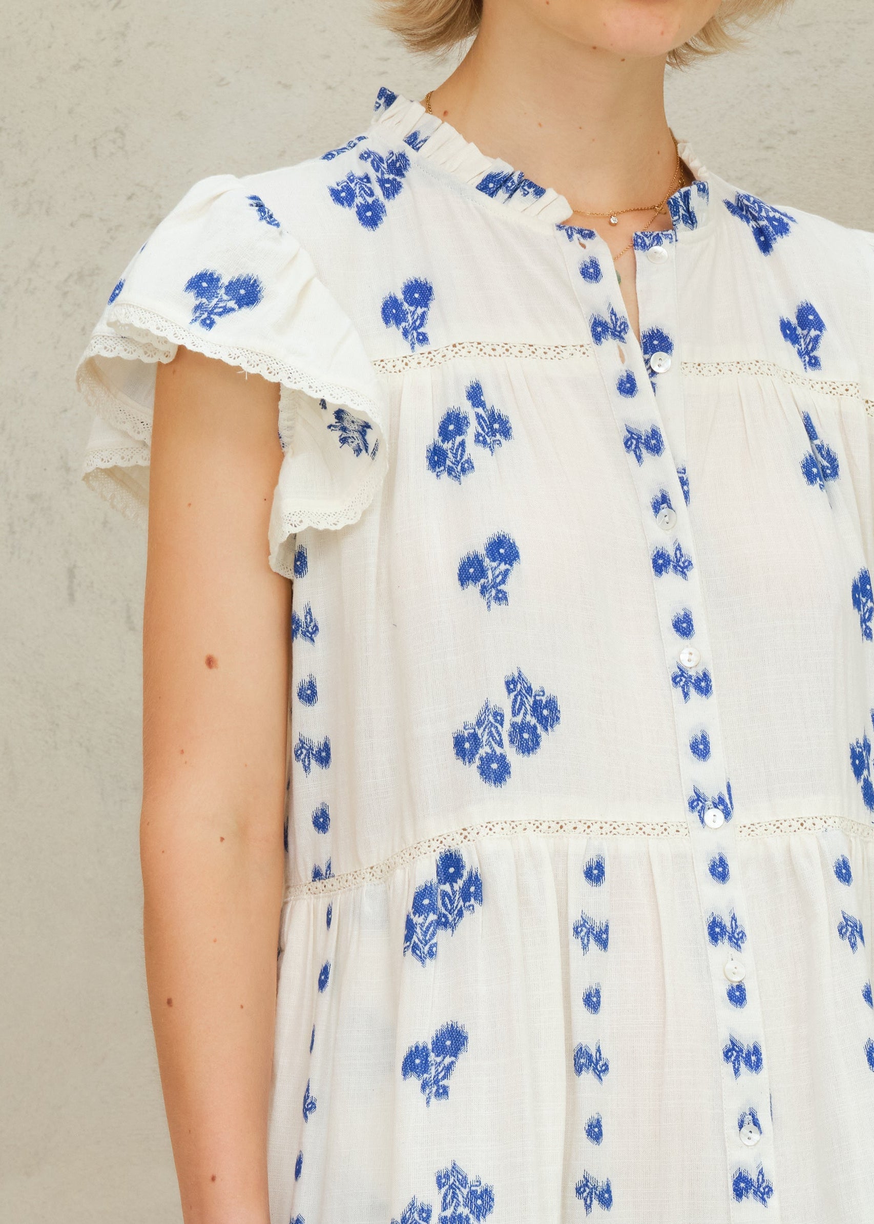 Iris Frill Sundress - Blue