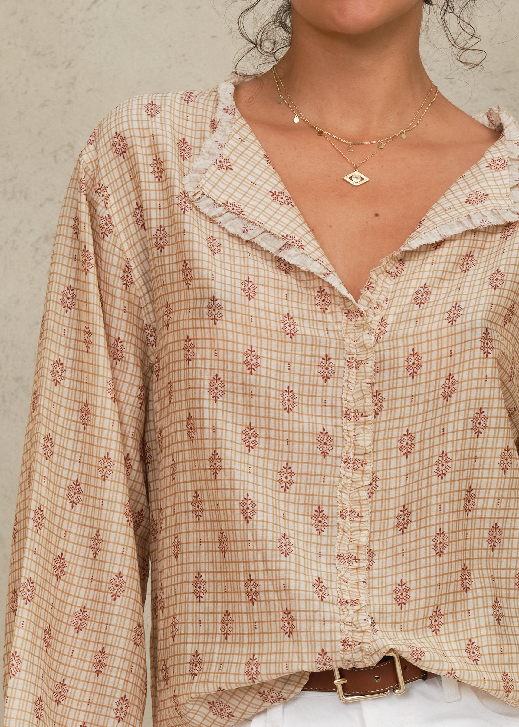 Orly Long Sleeve Top - Multi/Red
