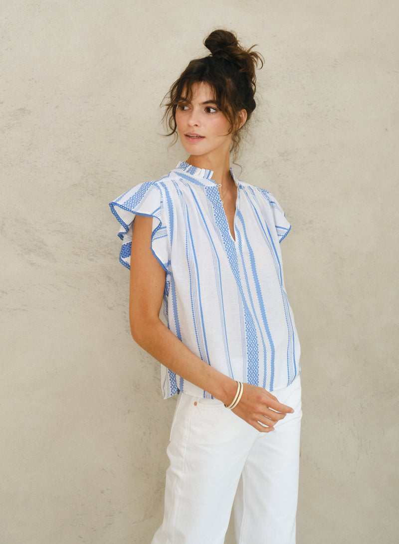 Alma Top - Blue Stripe