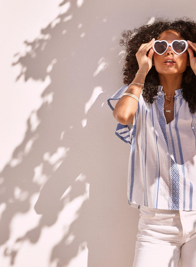 Alma Top - Blue Stripe