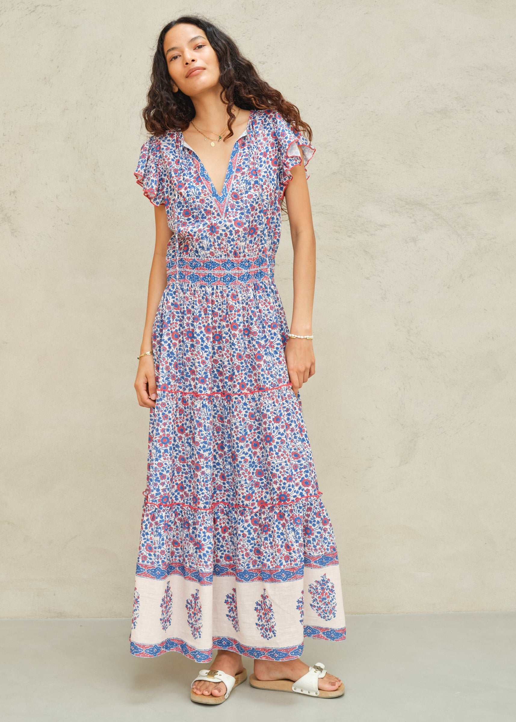 Della Maxi Dress - Blue/Pink