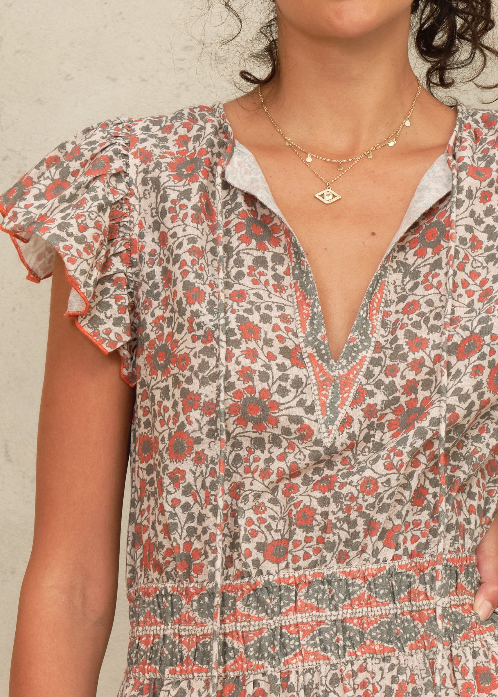 Della Maxi Dress - Rust/Khaki