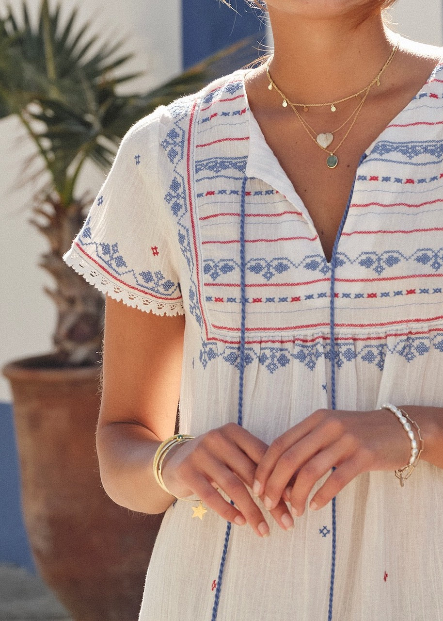 Elsa Sundress - Ecru/Multi
