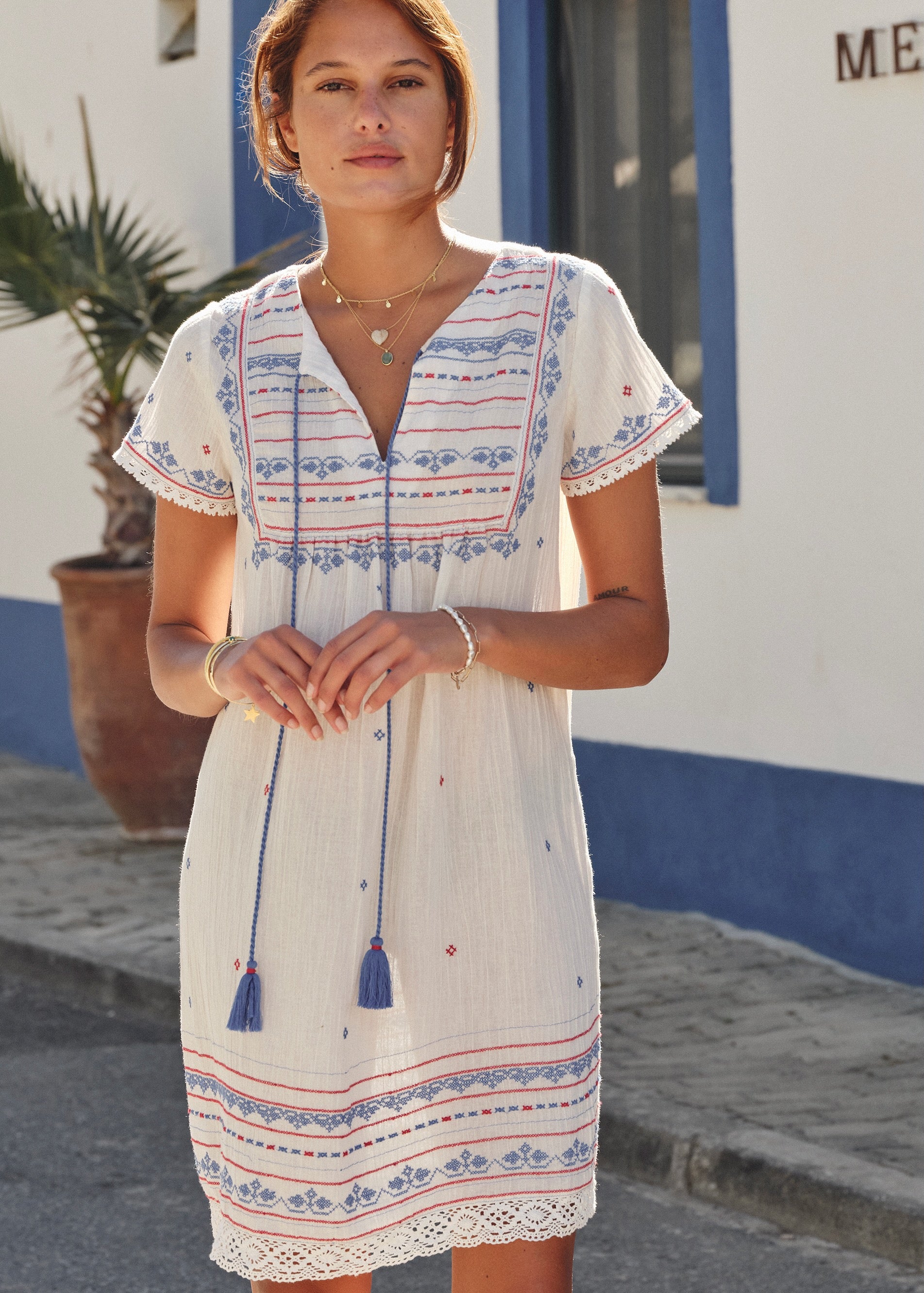 Elsa Sundress - Ecru/Multi