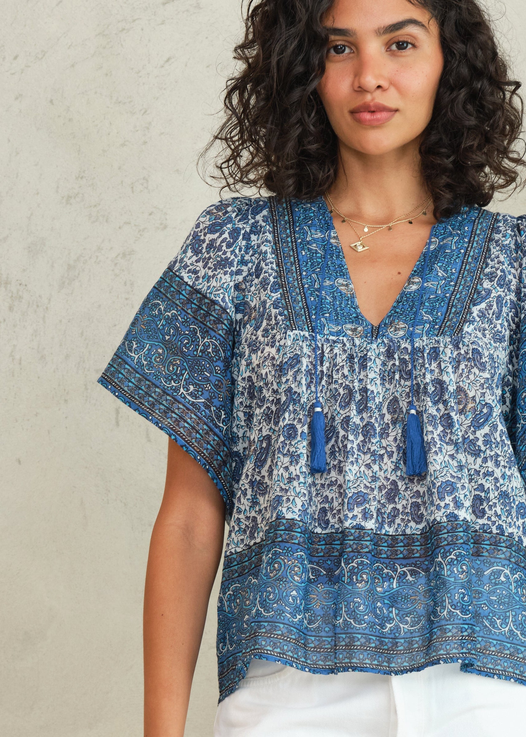 Esti Short Sleeve Top - Blue