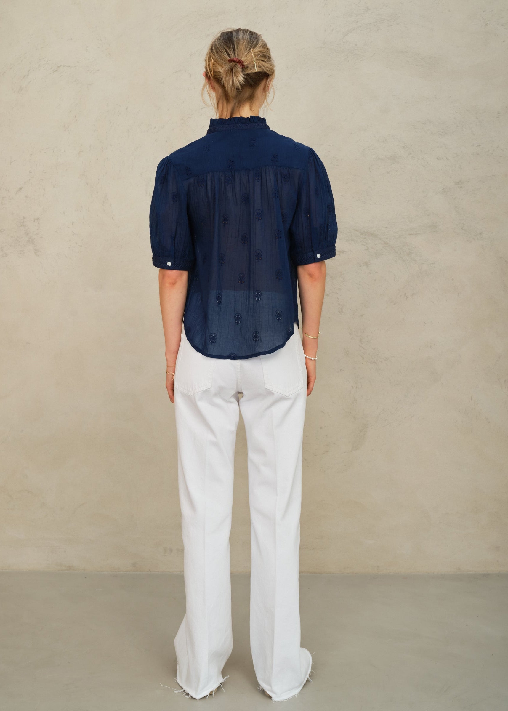 Frani Short Sleeve Top - Indigo
