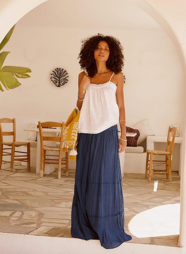 Kora Maxi Skirt - Indigo