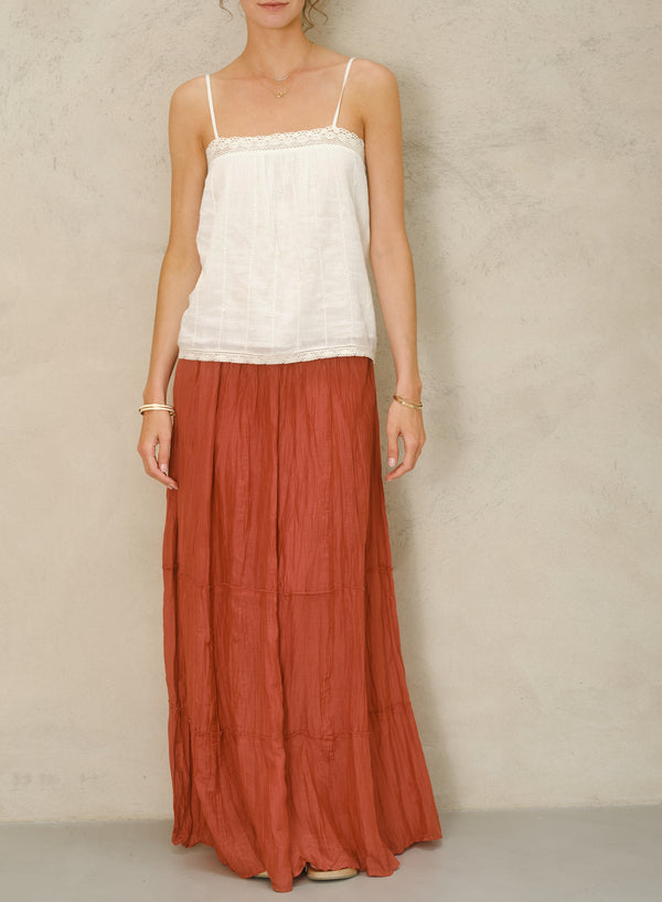 Kora Maxi Skirt - Rust