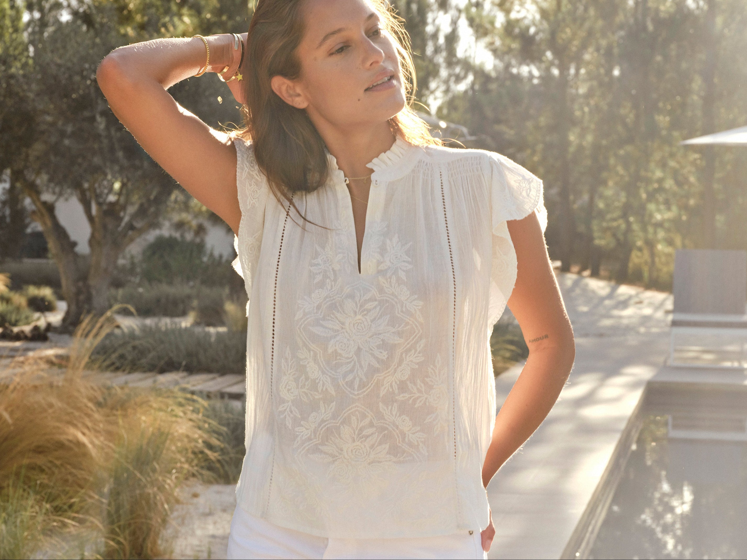 Lilia Short Sleeve Top - Ecru