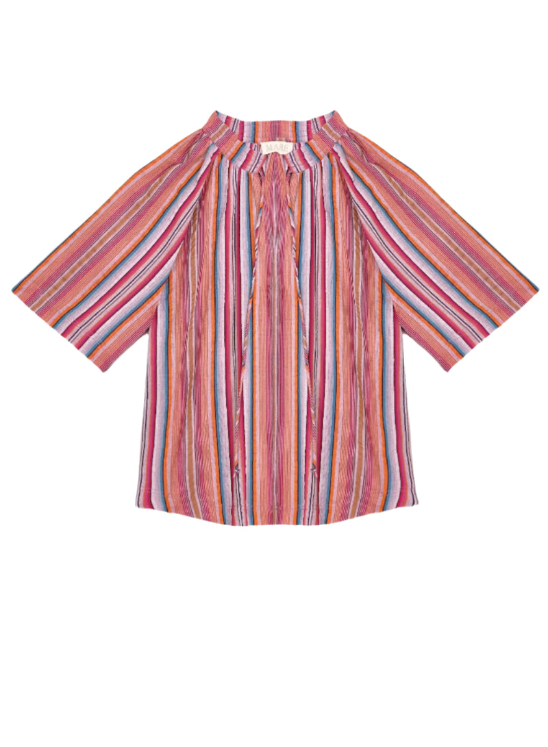 Palmer Gathered Top - Multi Stripe