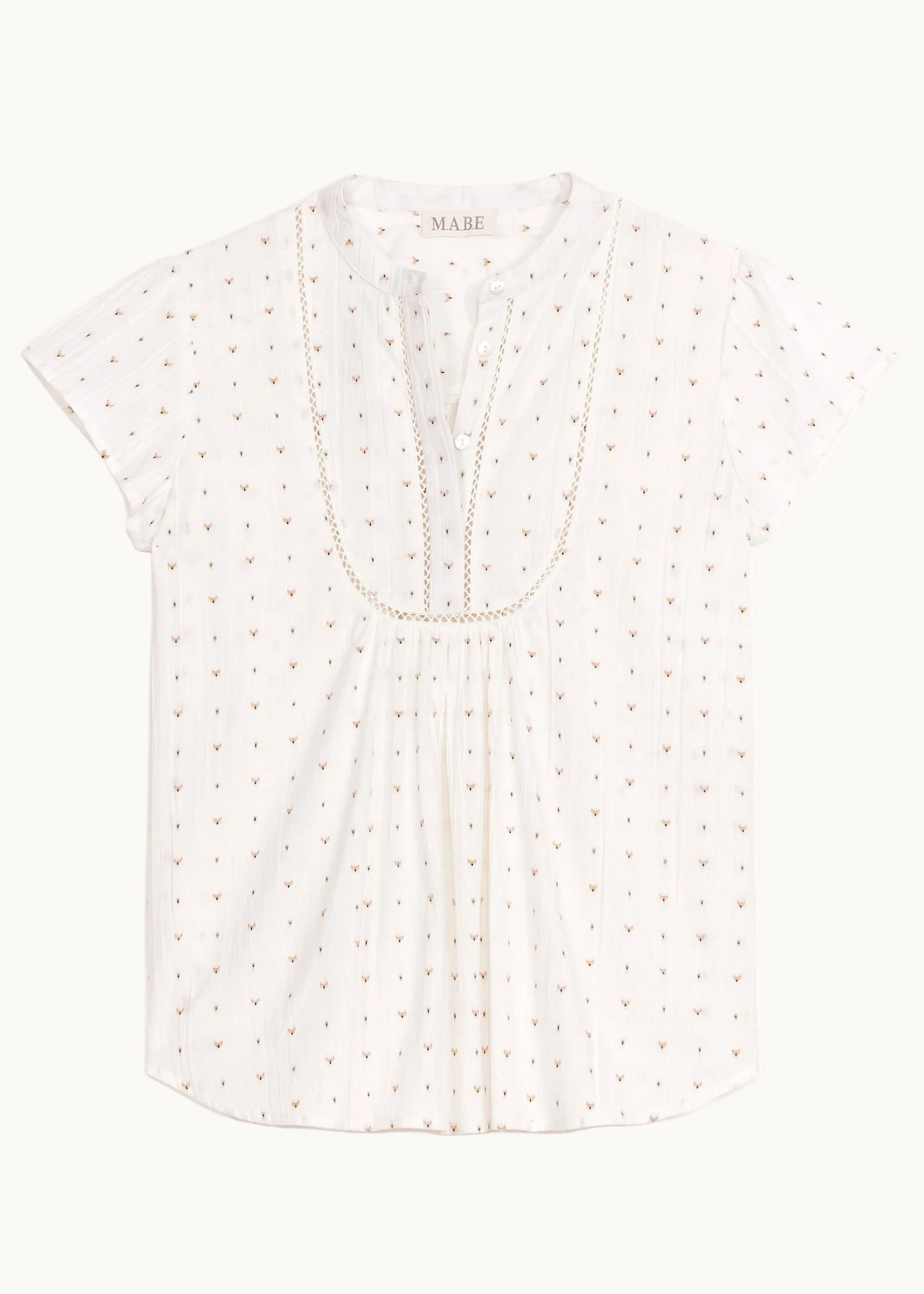 Rita Short Sleeve Top - Ecru/Multi